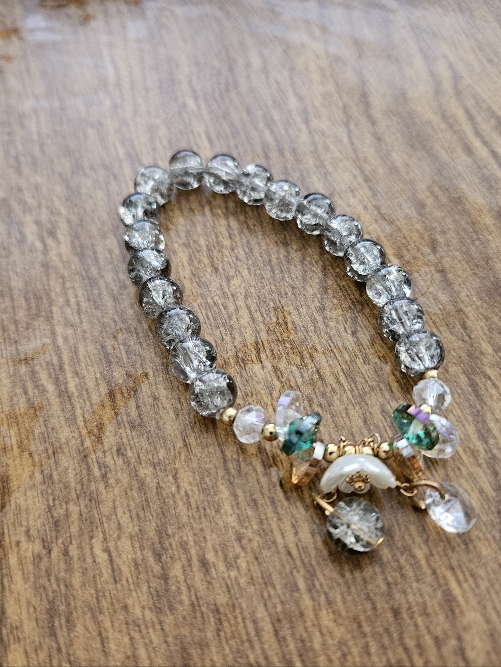 Gray Beaded Floral Business
